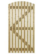 ORC3 ORCHARD CURVED GATE TREATED GREEN SLATTED 0.915M W X 1.83M H