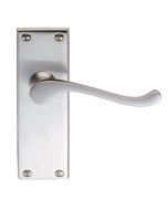 CBS55SC VICTORIAN LEVER LATCH ON BACKPLATE SATIN CHROME