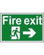 1504 FIRE EXIT RUNNING MAN ARROW RIGHT - SIGN 300MM X 200MM