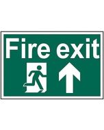 1505 FIRE EXIT RUNNING MAN ARROW UP - SIGN 300MM X 200MM