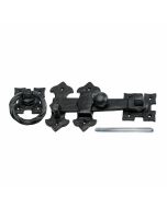 (C) NO.4017-805 RING GATE LATCH BLACK 6"