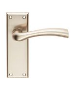 SZR052SN CINQUANTA LEVERLATCH ON BACK PLATE - SATIN NICKEL