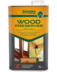 WOGB001 BARRETTINE  WOOD PRESERVER GOLDEN BROWN 1LTR