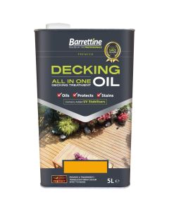 DORC005 BARRETTINE DECKING OIL ALL-IN-ONE TREATMENT 5LTR CEDAR RED