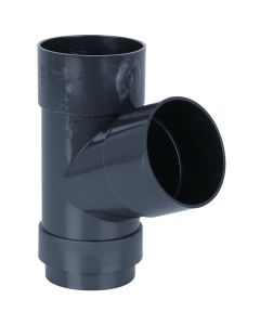 (C) ROUND RAINWATER 68MM DOWNPIPE BRANCH 112 DEG ANTHRACITE GREY