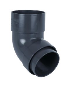 (C) ROUND RAINWATER 68MM DOWNPIPE BEND 112.5 DEG ANTHRACITE GREY