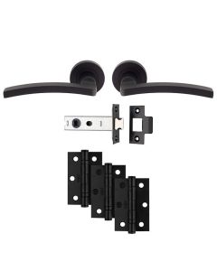 (C) UDP009MB/INTB TAVIRA LEVER ON ROSE LATCH PACK MATT BLACK