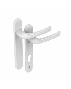 (C) MILA BX050308 STANDARD SECURITY UPVC DOOR HANDLE PZ 122MM C/C WHITE