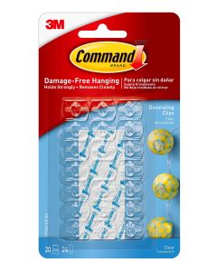 COMMAND COM17026CLR CLEAR DECORATING CLIPS  (PK 20)