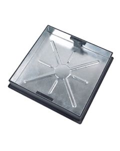 (C) CD450SR GALV RECESSED COVER & FRAME FOR BLOCK PAVING 450 (W) X 80 (D) SQ-RD INC KEYS - 10T