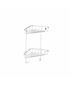 CROYDEX QM390241 S/S MEDUIM 2 TIER CORNER BASKET 320X250X150MM