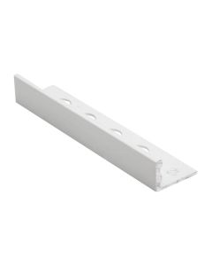 WHITE PLASTIC STRAIGHT EDGE TILE TRIM 2.5M X 8MM