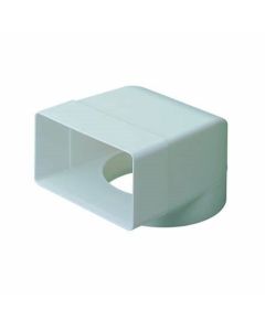 DOMUS DD030 S100 FLAT CHANNEL DUCT BEND TO ROUND SOCKET 110MM X 100MM