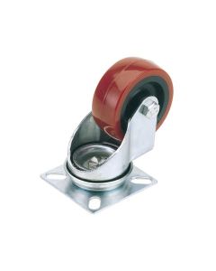 DRAPER 65513 POLYURETHANE WHEEL SWIVEL PLATE CASTOR 75MM