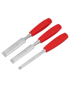 DRAPER 68472 REDLINE 3PCE WOOD CHISEL SET