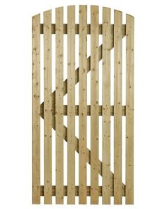 ORC3 ORCHARD CURVED GATE TREATED GREEN SLATTED 0.915M W X 1.83M H