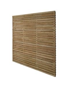 1.8M x 1.8M PRESSURE TREATED CONTEMPORARY DOUBLE SLATTED FENCE PANEL