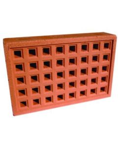 SSABRED2214EA NO.351 SQUARE HOLE AIR BRICK 215 X 140MM RED