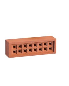 SSABRED2207EA NO.350 SQUARE HOLE AIR BRICK 215 X 65MM RED