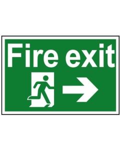 1504 FIRE EXIT RUNNING MAN ARROW RIGHT - SIGN 300MM X 200MM