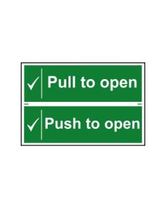 1524 PUSH/PULL TO OPEN - SIGN 300MM X 100MM