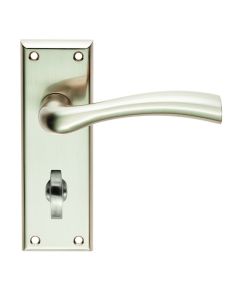 SZR053SN CINQUANTA LEVER BATHROOM ON BACK PLATE - SATIN NICKEL