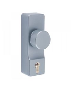 J-CE855OADKC-SIL UNION EXISAFE OUTSIDE EXIT DEVICE KNOB WITH CYLINDER, SILVER FINISH (EN-1125 & 179)