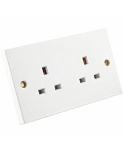 PPJ081T ASTA 2 GANG 13AMP UNSWITCHED SOCKET WHITE