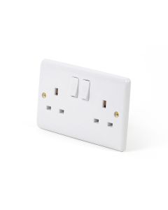 PPJ072T 2 GANG 13AMP SWITCHED SOCKET WHITE