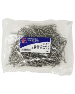 (C) 1NLAC25SS FORGEFIX STAINLESS STEEL ANNULAR RING CLOUT NAILS 25MM X 3.35 1KG