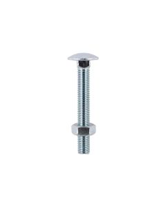 CB8110 FORGEFIX BZP STL CARR BOLT/NUT SQCUP HEX BOLT/NUT 110MM X M8