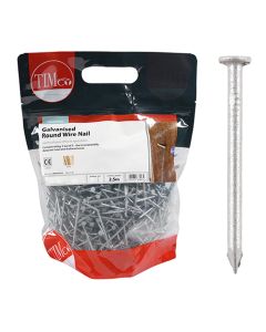 (C) TIMCO GRW65LB GALV. PLAIN ROUND HEAD NAILS 65MM X 3.35 2.5KG