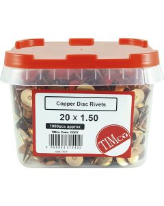 *CLEARANCE* TIMCO CDRT COPPER [DISC RIVET] CRAMPONS 20 X 1.5 (BOX X 1000)