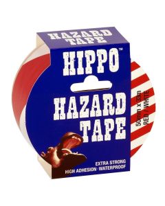 TEMBE H18405 HIPPO 50MM HAZARD TAPE RED/WHITE 33MTR ROLL