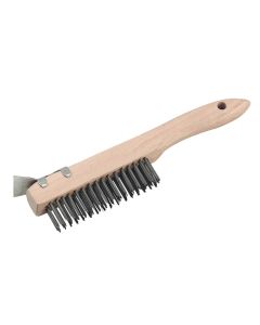 SEALEY WB03 WIRE BRUSH WITH STEEL FILL & SCRAPER 260MM