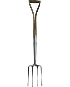 FAI/FULL PRESTIGE STAINLESS STEEL DIGGING FORK ASH HANDLE