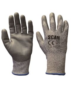 SCAN SCAGLOCUT5 GREY PU COATED CUT 5 GLOVE LARGE