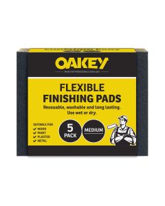 66623305882 OAKEY CARDED FLEXIBLE FINISHING PAD 140 X 115 X 5MM MEDIUM [PK X 5]