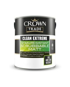 (C) 5061965 CROWN TRADE CLEAN EXTREME SCRUBBABLE MATT WHITE 5LTR