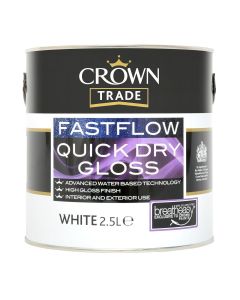 5090803 CROWN TRADE FASTFLOW QUICK DRY GLOSS WHITE 2.5LTR