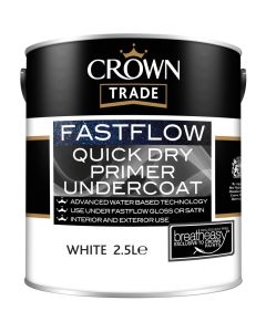 5090815 CROWN TRADE FASTFLOW QUICK DRY PRIMER/UNDERCOAT WHITE 2.5LTR