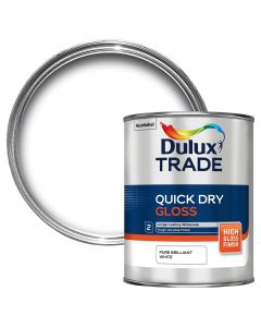 5220069 DULUX TRADE QUICK DRY GLOSS BRILLIANT WHITE 1LTR