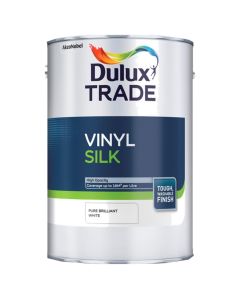 (C) 5082982 DULUX TRADE VINYL SILK BRILLIANT WHITE 5LTR