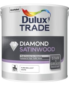 5282774 DULUX TRADE DIAMOND SATINWOOD PURE BRILLIANT WHITE 2.5LTR