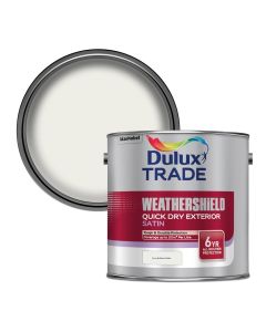 5082971 DULUX TRADE W/SHIELD EXTERIOR QUICK DRYING SATIN BRILLIANT WHITE 2.5L