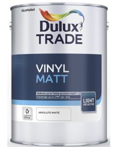 5094278 DULUX TRADE VINYL MATT LIGHT & SPACE ABSOLUTE WHITE 5LTR