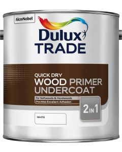 (C) 5081949 DULUX TRADE QUICK DRYING WOOD PRIMER UNDERCOAT WHITE 2.5LTR