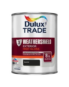 5180253 DULUX TRADE WEATHERSHIELD EXTERIOR GLOSS BLACK 1LTR