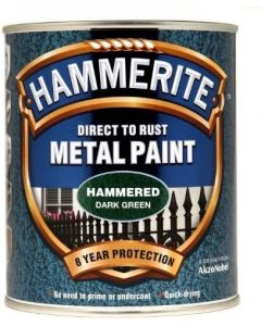 5092823 HAMMERITE HAMMERED METAL PAINT DARK GREEN 750ML