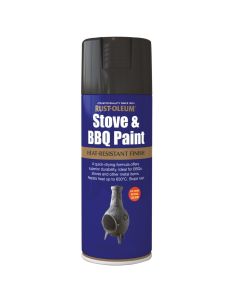 AE0020001E8 RUST-OLEUM STOVE & BBQ PAINT BLACK MATT AEROSOL 400ML